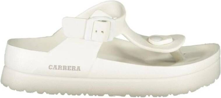 Carrera Witte Logo Enkel Gesp Flip Flops Beige Dames