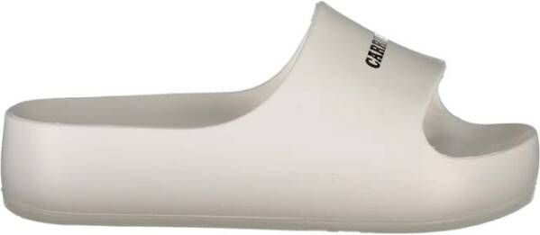 Carrera Witte Polyethyleen Plateau Slippers met Logo White Dames