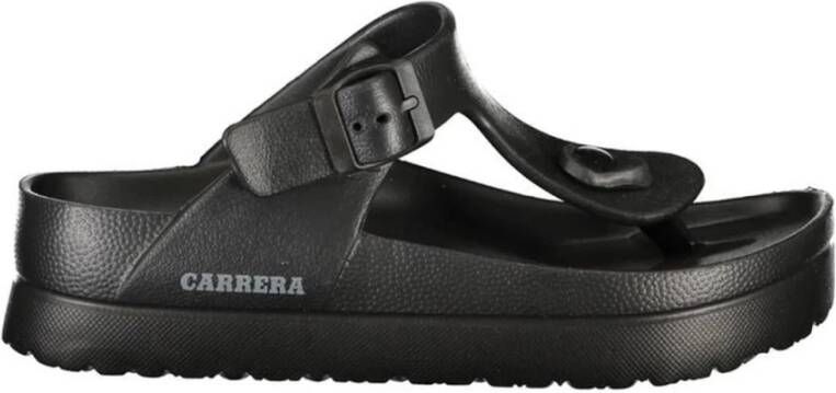 Carrera Zwarte Logo Detail Enkel Gesp Flip Flops Black Dames