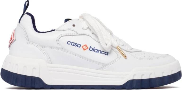 Casablanca Wit Marineblauw Court Sneakers White Heren