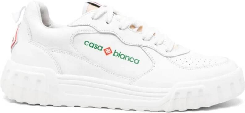 Casablanca Witte leren courtsneakers White Heren