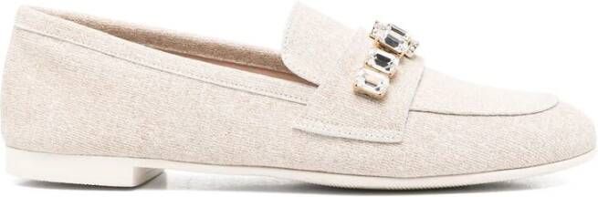 Casadei Beige Amandel Teen Leren Lage Hak Beige Dames