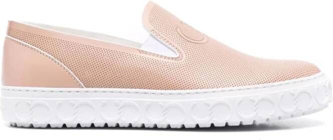 Casadei Beige Leren Slip-On Sneakers Beige Dames