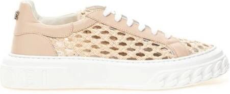 Casadei Chique Beige Leren Sneakers Beige Dames