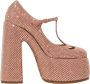 Casadei Beige platform Mary Jane pumps met kristallen Beige Dames - Thumbnail 1