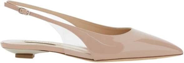 Casadei Beige Slingback Balletschoenen Patentleer Beige Dames