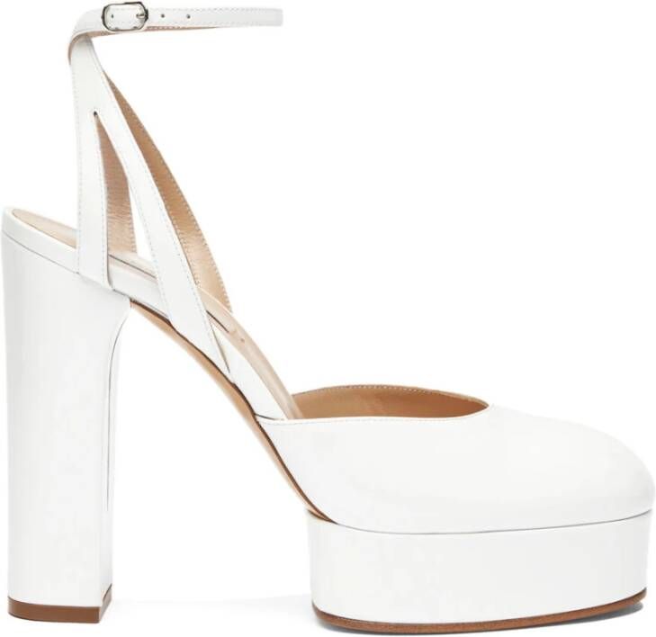 Casadei Betty Plateau Sandaal in Lakleer White Dames