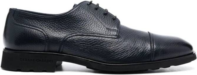 Casadei Blauwe Elegant Gesloten Formele Leren Schoenen Blue Heren