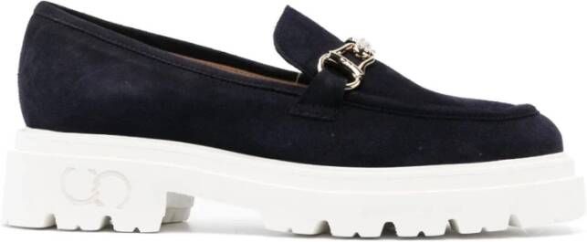 Casadei Blauwe Leren Loafers voor Casual Stijl Blue Dames