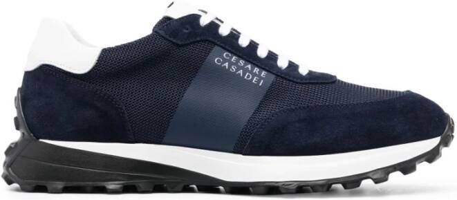 Casadei Blauwe Leren Stijlvolle Sneakers Blue Heren