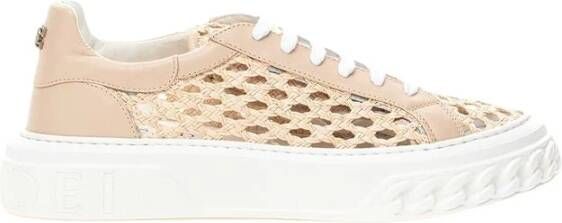 Casadei Chique Beige Leren Sneakers Beige Dames