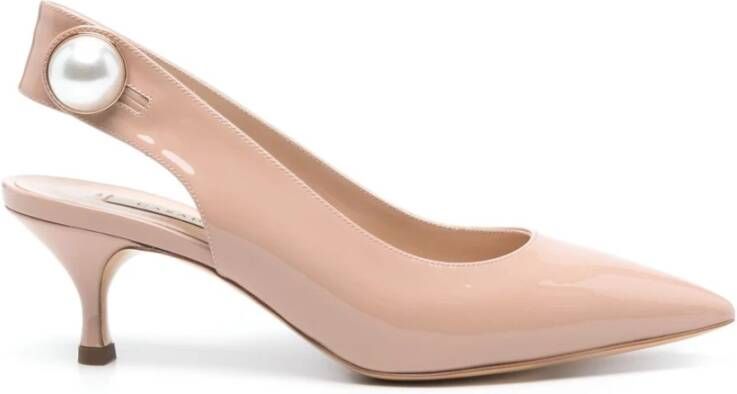 Casadei Elastische slingback-kittenhak schoenen Beige Dames