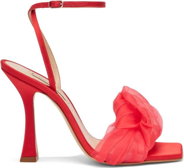 Casadei Elegante Vlamkleurige Zijden Sandaal Red Dames