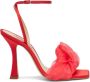 Casadei Elegante Vlamkleurige Zijden Sandaal Red Dames - Thumbnail 1