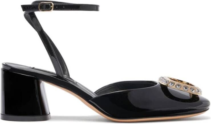 Casadei Elegante Zwarte Patentleren Slingback Black Dames