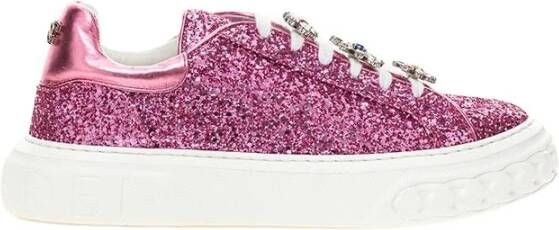 Casadei Fuchsia Leder Sneaker Pink Dames