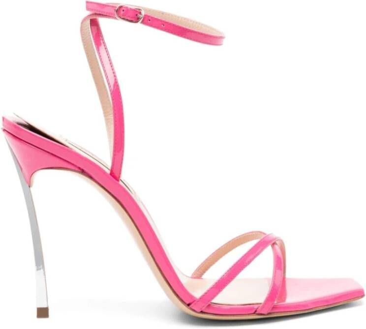 Casadei Fuchsia Patent Leren Sandalen Pink Dames