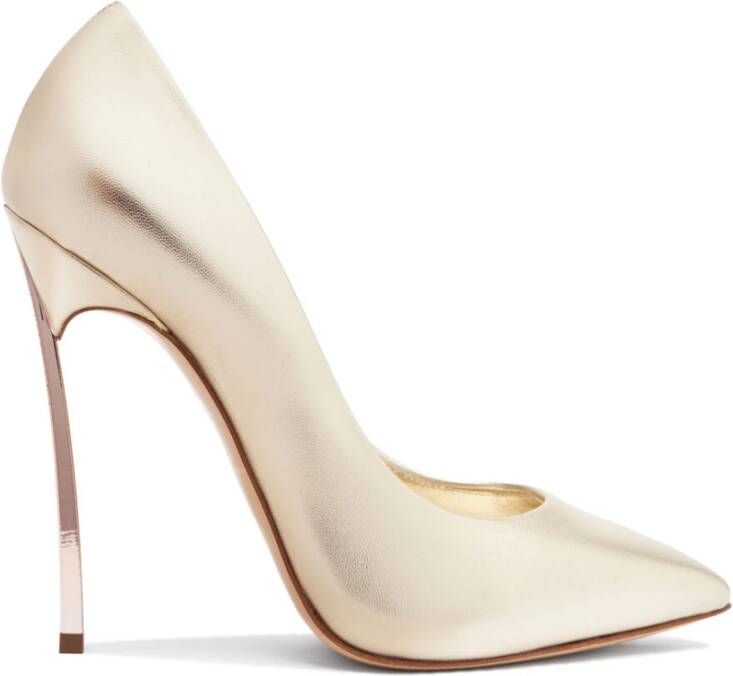 Casadei Goudkleurige Blade Pump Beige Dames