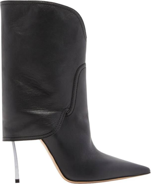 Casadei Iconische Zwarte Leren Enkellaarzen Black Dames