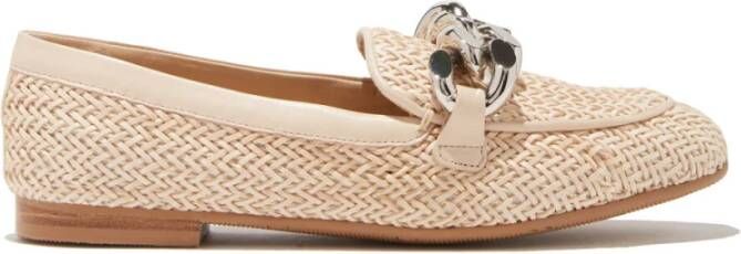 Casadei Ketting Detail Loafers Beige Dames