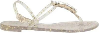 Casadei Kristallen Jelly Sandalen met Swarovski Versieringen Yellow Dames