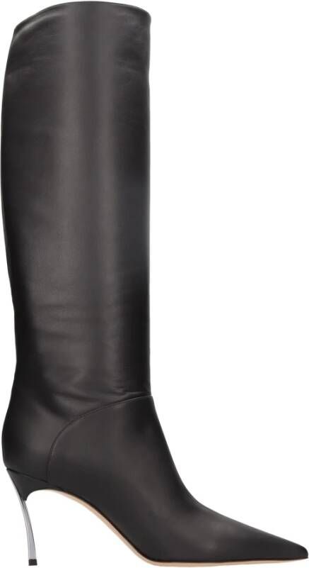 Casadei Boots & laarzen Superblade' Black Knee-High Boots With Stiletto He in zwart