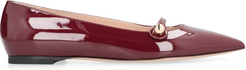 Casadei Leren puntige balletflats Red Dames