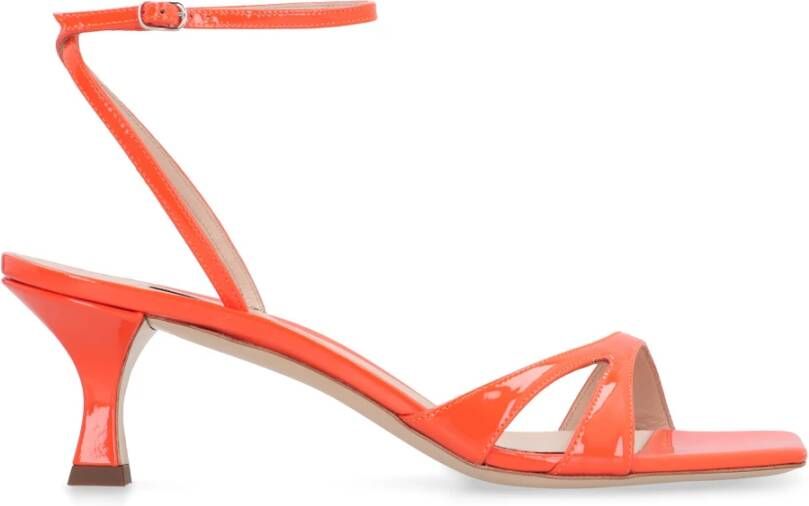 Casadei Leren sandalen met verstelbare enkelband Orange Dames