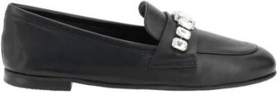 Casadei Loafers met sprankelende versieringen en blokhak Black Dames