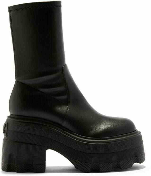 Casadei Zwarte Maxxxi Stretch Enkellaars Black Dames