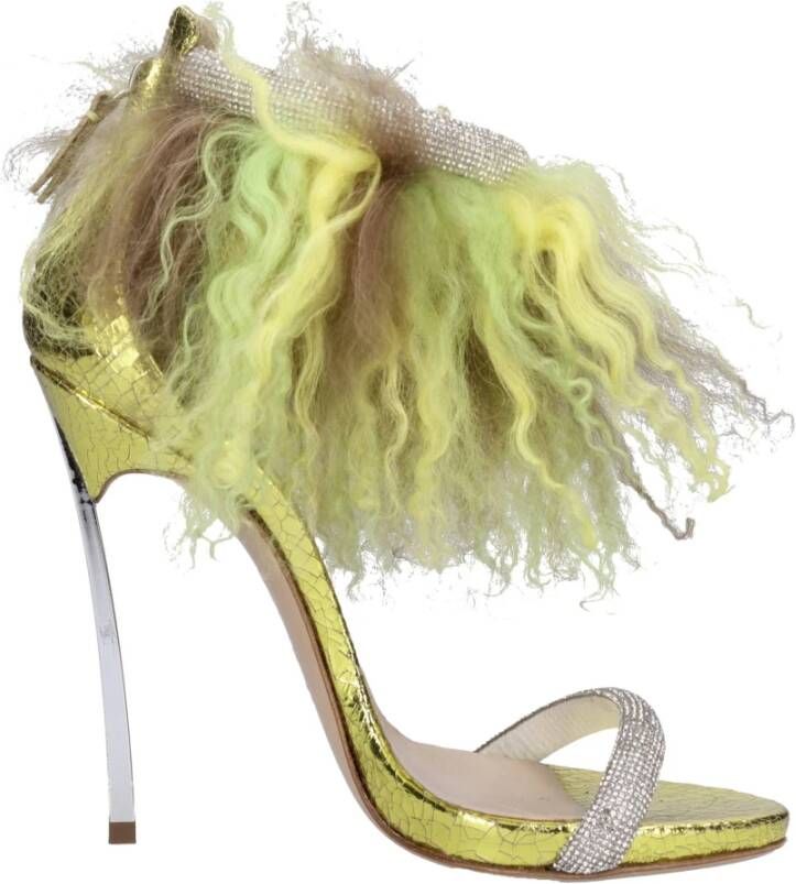 Casadei Met Hak Geel Yellow Dames