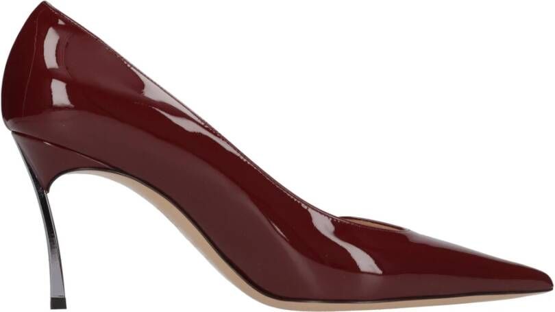 Casadei Bordeaux Rood Lakleer Stiletto Hak Red Dames