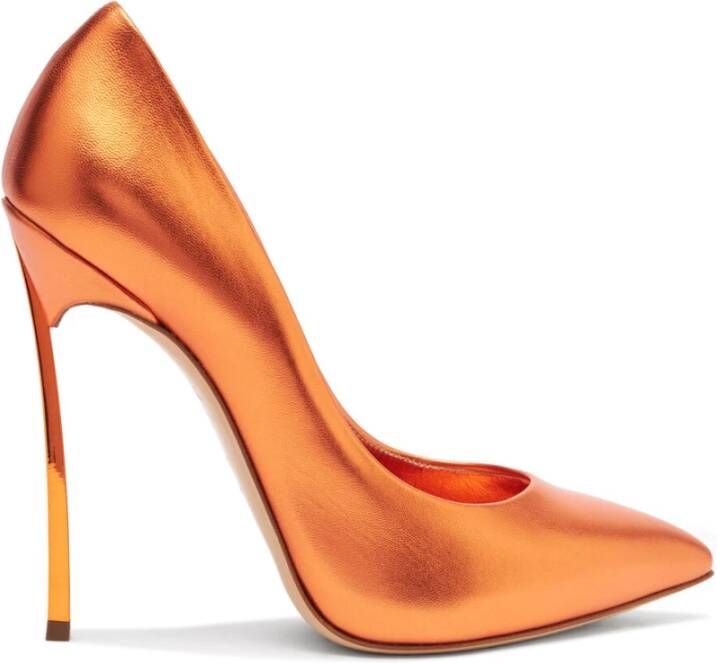 Casadei Metallic Tulip Blade Pump Orange Dames