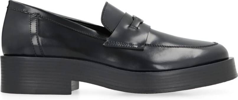 Casadei Nep Leren Loafers Ronde Neus Black Dames