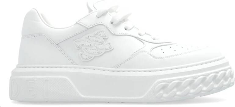 Casadei Witte Geperforeerde Sneakers White Dames