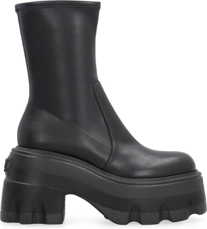 Casadei Platform enkellaarsjes met profielzool Black Dames