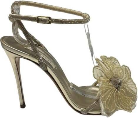 Casadei Polyester Sandaal met Enkelband Yellow Dames