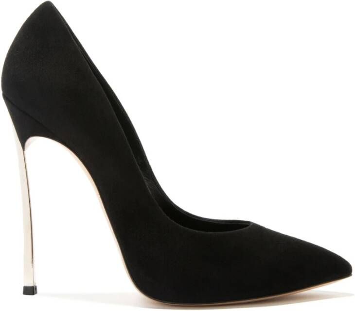 Casadei Luxe Zwarte Suède Hakken Black Dames