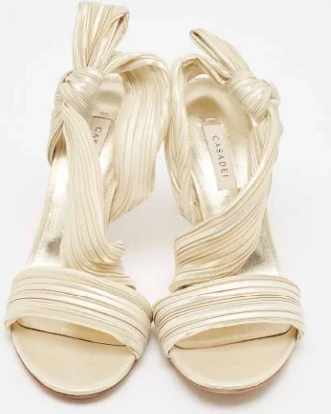 Casadei Pre-owned Fabric sandals Beige Dames