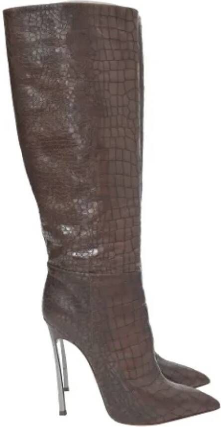 Casadei Pre-owned Leather boots Brown Dames