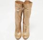 Casadei Pre-owned Leather boots Yellow Dames - Thumbnail 1