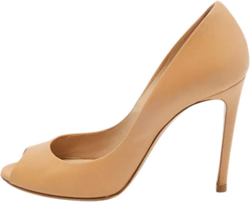 Casadei Pre-owned Leather heels Beige Dames