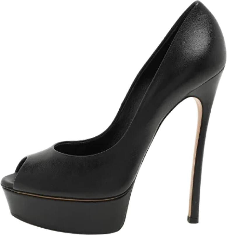 Casadei Pre-owned Leather heels Black Dames