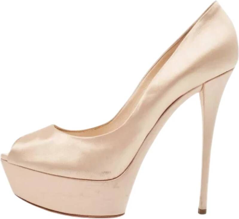 Casadei Pre-owned Satin heels Beige Dames