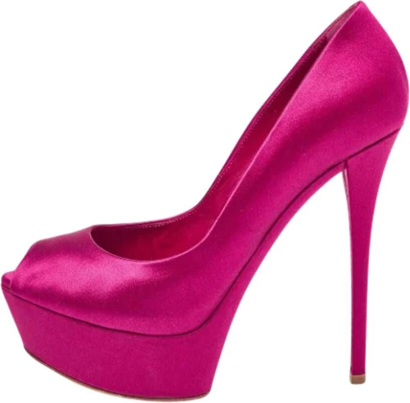 Casadei Pre-owned Satin heels Pink Dames