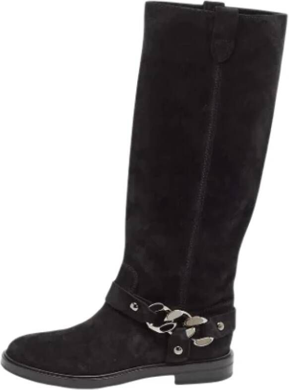 Casadei Pre-owned Suede boots Black Dames