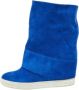 Casadei Pre-owned Suede boots Blue Dames - Thumbnail 1