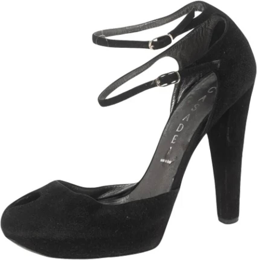 Casadei Pre-owned Suede heels Black Dames