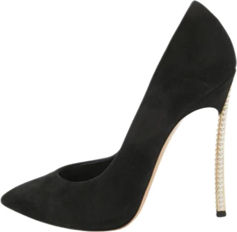 Casadei Pre-owned Suede heels Black Dames