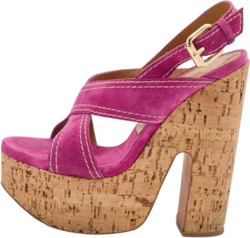 Casadei Pre-owned Suede sandals Pink Dames